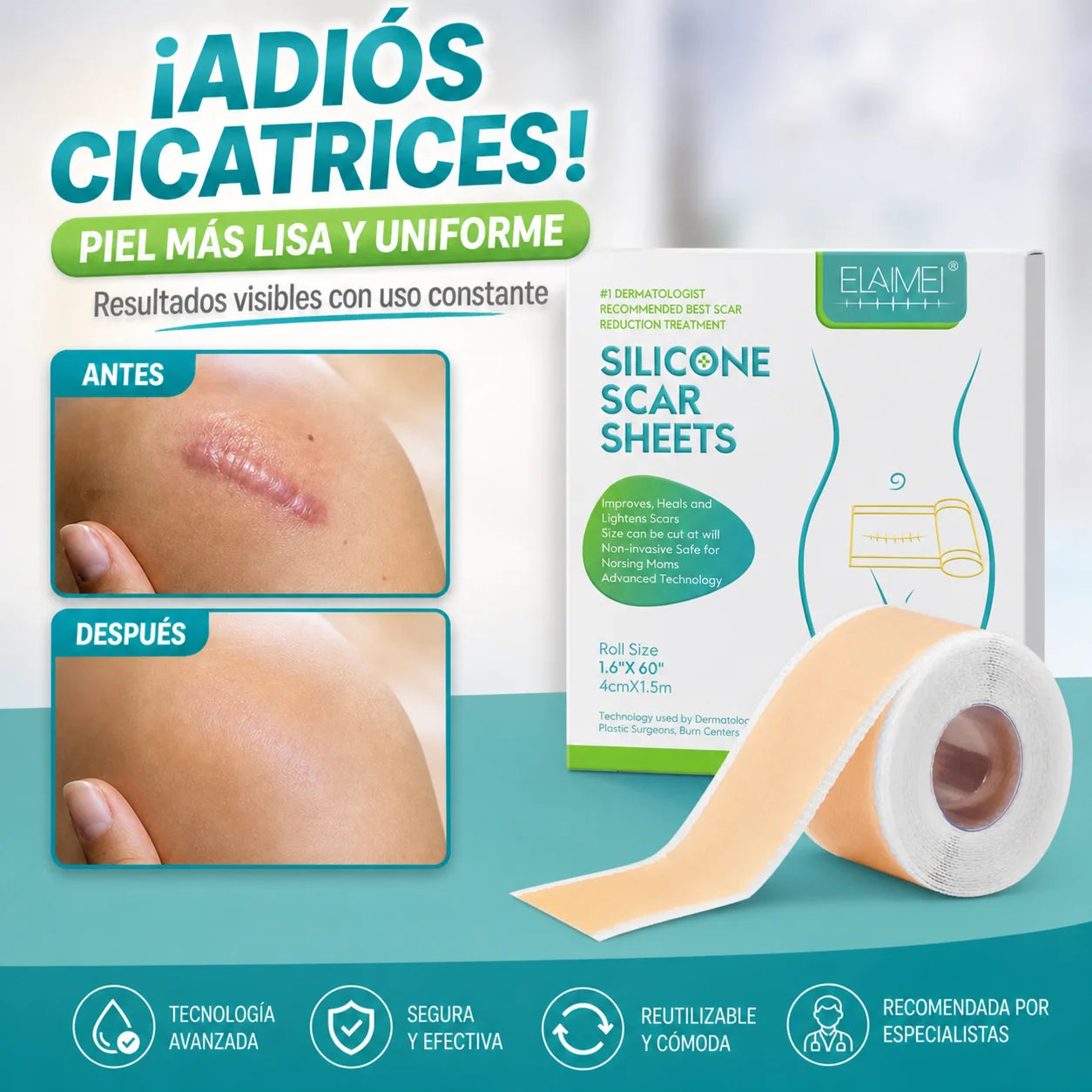 Cinta en Rollo para Eliminar Cicatrices