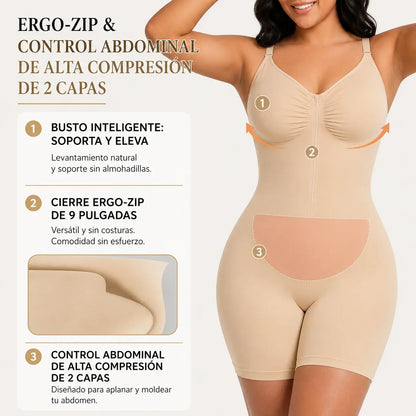 🤍 Enterizo Moldeador con Cierre Delantero | Invisible Bajo la Ropa