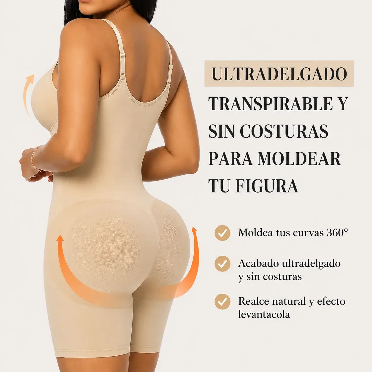 🤍 Enterizo Moldeador con Cierre Delantero | Invisible Bajo la Ropa