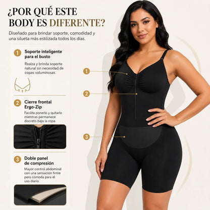 🤍 Enterizo Moldeador con Cierre Delantero | Invisible Bajo la Ropa